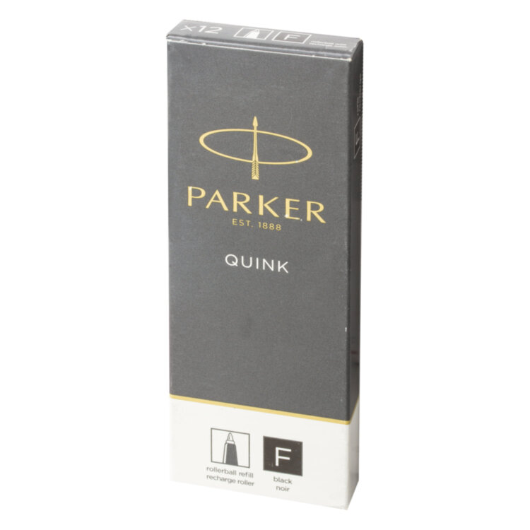 Стержень для ручки-роллера PARKER "Quink RB", металлический 116 мм, линия письма 0,5 мм, черный, 1950277, 170314