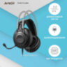 Наушники с микрофоном (гарнитура) A4TECH Fstyler FH200U, проводные, 2 м, USB, серые, 1431333, 513936