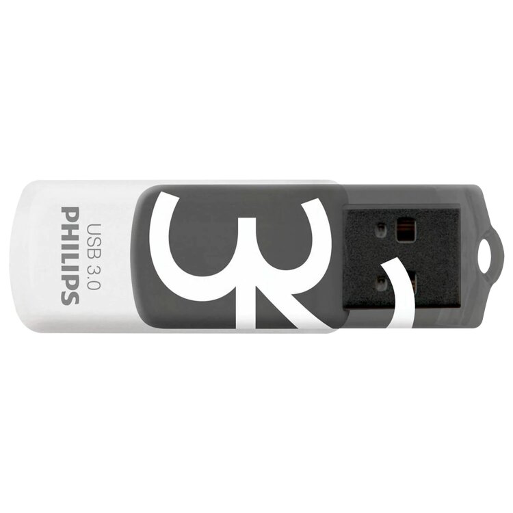 Флеш-диск 32 GB PHILIPS VIVID, разъем USB 3.0, черный, FM32FD00B/97, 514095