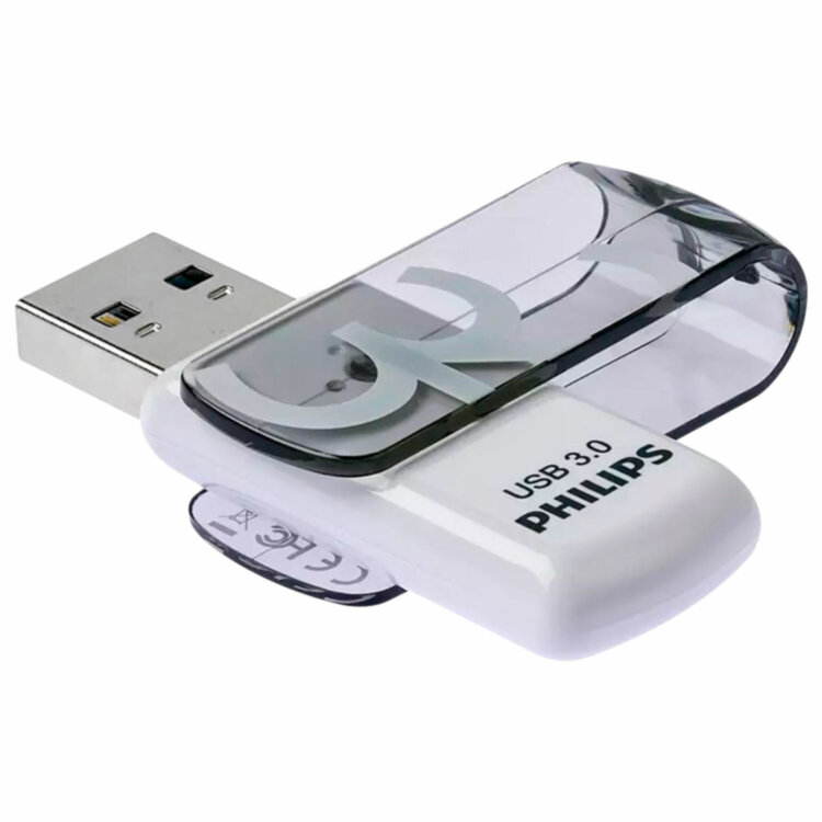 Флеш-диск 32 GB PHILIPS VIVID, разъем USB 3.0, черный, FM32FD00B/97, 514095