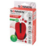 Мышь беспроводная с бесшумным кликом SONNEN V18, USB, 800/1200/1600 dpi, 4 кнопки, красная, 513516, 513516