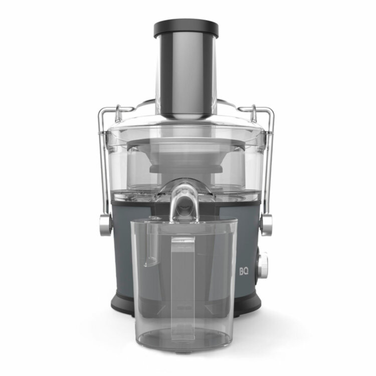 Соковыжималка BQ (БИ-КЬЮ) J1008, 1200 Вт, стакан 1,1 л, емкость жмыха 0,9 л, металл, серый, 86196937, 457528