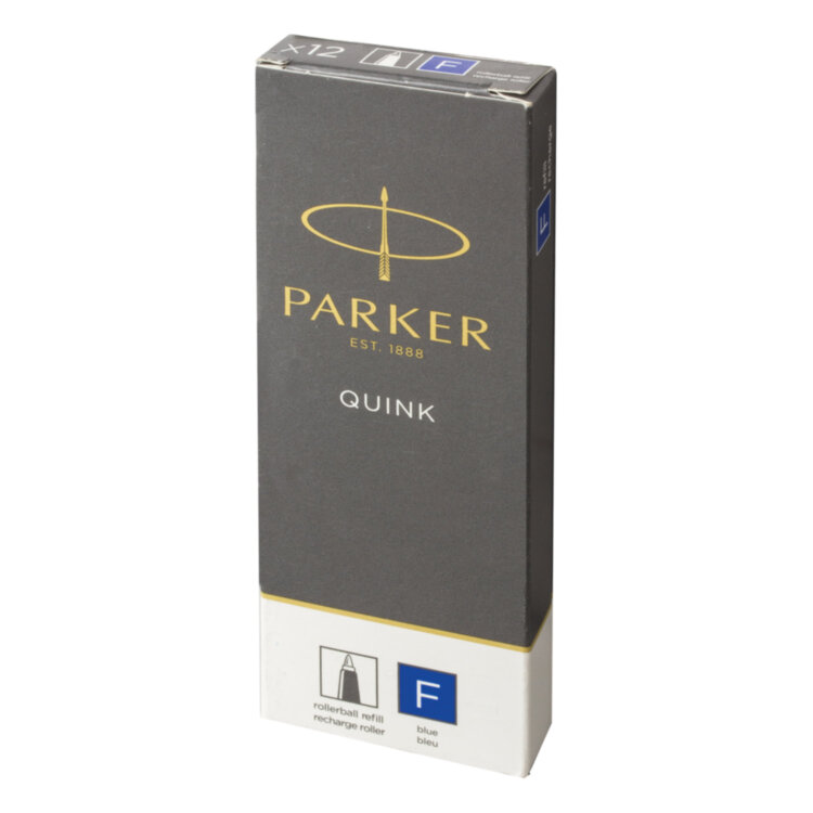 Стержень для ручки-роллера PARKER "Quink RB", металлический 116 мм, узел 0,5 мм, синий, 1950279, 170316