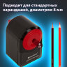 Точилка механическая BRAUBERG "ULTRA", для чернографитных и цветных карандашей, крепление к столу, корпус черный с красным, 228626, 228626