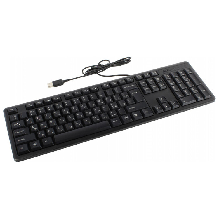 Клавиатура проводная A4TECH KK-3, USB, 104 кнопки, черная, 1530244, 513917
