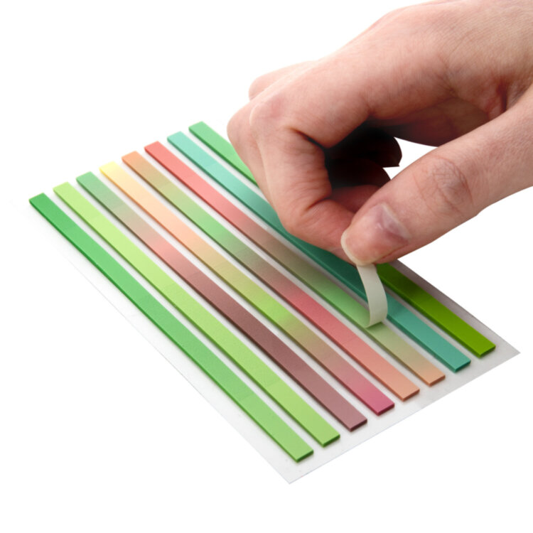 Закладки клейкие, выделители текста, BRAUBERG ULTRA COLOR, 135х5 мм, 160 штук (8 цветов х 20 листов), 116685, 116685