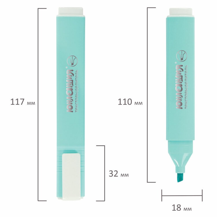 Текстовыделитель ЮНЛАНДИЯ "COLORSTAR PASTEL", БИРЮЗОВЫЙ, линия 1-4 мм, 151713, 151713