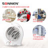 Тепловентилятор SONNEN F-200, 1000/2000 Вт, 2 режима работы, белый, 453493, 453493