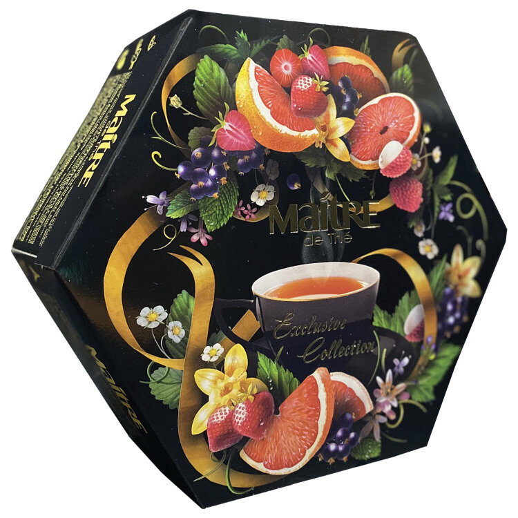 Чай MAITRE "Exclusive Collection" ассорти 12 вкусов, НАБОР 60 пакетиков, бак301, 621626