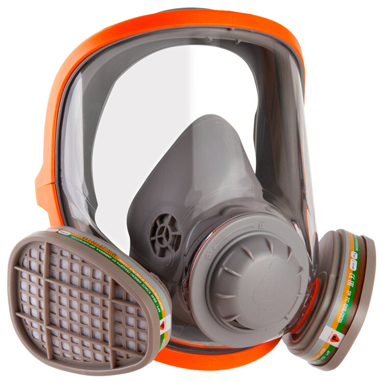 Маска полнолицевая Jeta Safety 5950, силикон, ударопрочный поликарбонат, защитная пленка, без фильтров, размер М, 5950-M, 610899