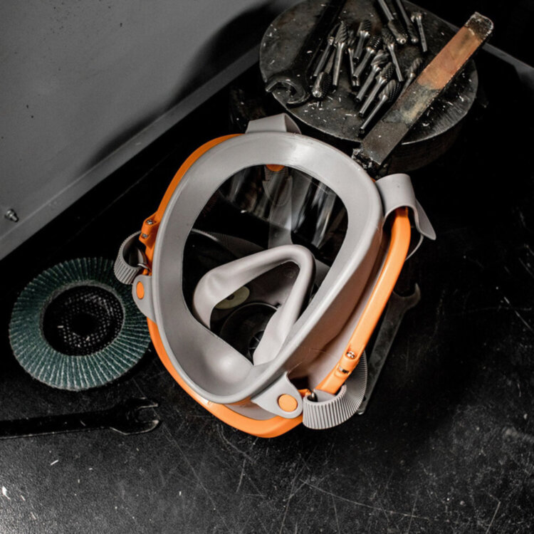 Маска полнолицевая Jeta Safety 5950, силикон, ударопрочный поликарбонат, защитная пленка, без фильтров, размер М, 5950-M, 610899