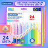 Карандаши цветные BRAUBERG PASTEL, 24 пастельных цвета, трехгранные, грифель 3 мм, натуральное дерево, 181851, 181851
