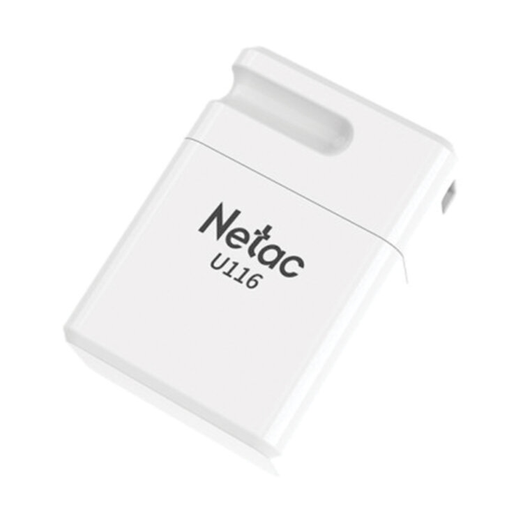 Флеш-диск 16 GB NETAC U116, USB 2.0, белый, NT03U116N-016G-20WH, 513692