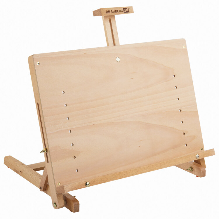 Мольберт настольный BRAUBERG ART CLASSIC, регулируемый верхний держатель, 50х37х39 см, бук, 191756, 191756