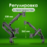 Кронштейн для двух мониторов настольный VESA 75х75, 100х100, 17"-27", до 14 кг, SONNEN MOTION, 455945, 455945