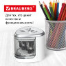 Точилка электрическая BRAUBERG DUAL (для 2 диаметров карандашей!), 4 батарейки АА, белая, 270580, 270580