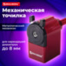 Точилка механическая BRAUBERG "JET", металлический механизм, черный/бордовый, 222517, 222517