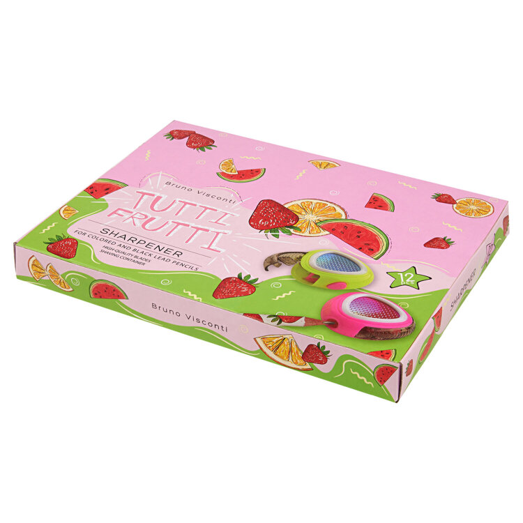 Точилка BRUNO VISCONTI TuttiFrutti, с контейнером, пластиковая, "Настроение", ассорти, 35-0066, 24 штук, 272948