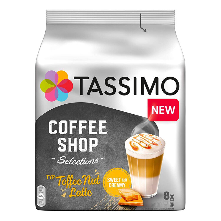 Кофе в капсулах "Toffee Nut Latte" для кофемашины TASSIMO, 8 порций, 624187