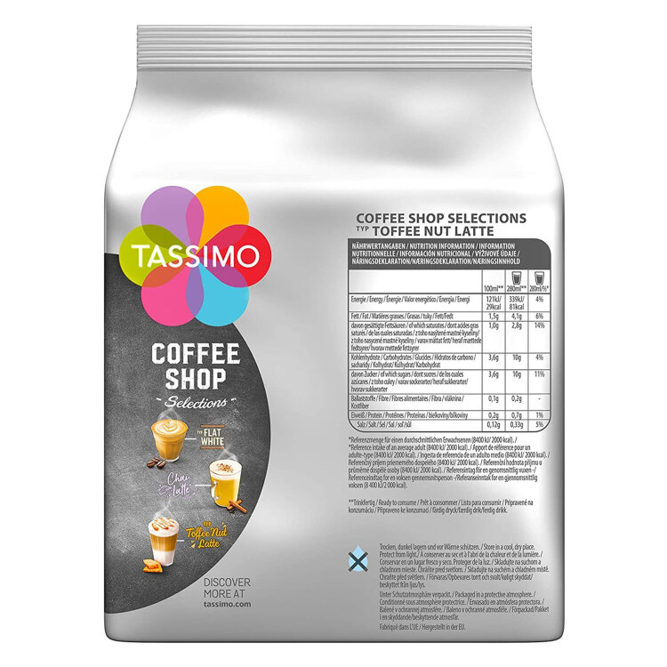 Кофе в капсулах "Toffee Nut Latte" для кофемашины TASSIMO, 8 порций, 624187