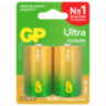 Батарейки КОМПЛЕКТ 2 шт., GP Ultra G-Tech, D (LR20, 13А), алкалиновые, блистер, 13AU-CR2, 454092