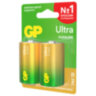 Батарейки КОМПЛЕКТ 2 шт., GP Ultra G-Tech, D (LR20, 13А), алкалиновые, блистер, 13AU-CR2, 454092