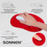 Коврик для мыши с подушкой под запястье SONNEN, полиуретан + лайкра, 250х220х20 мм, красный, 513301, 513301