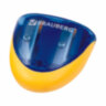 Точилка BRAUBERG "Space", 2 отверстия для чернографитных карандашей (в том числе утолщенных), резиновый упор, с контейнером, ассорти, 223589, 223589