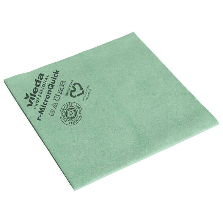 Салфетка микроволоконная VILEDA PROFESSIONAL "МикронКвик", КОМПЛЕКТ 5 шт., микроволокно, зеленые, 38х40 см, 170637, 602089