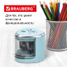 Точилка электрическая BRAUBERG DUAL (для 2 диаметров карандашей!), 4 батарейки АА, голубая, 270578, 270578