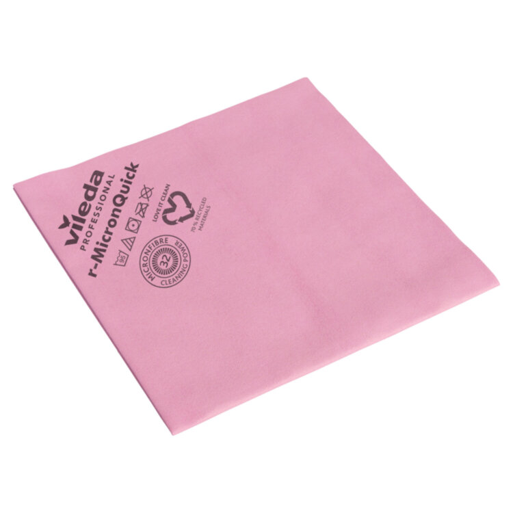 Салфетка микроволоконная VILEDA PROFESSIONAL "МикронКвик", КОМПЛЕКТ 5 шт., микроволокно, красные, 38х40 см, 170636, 602090