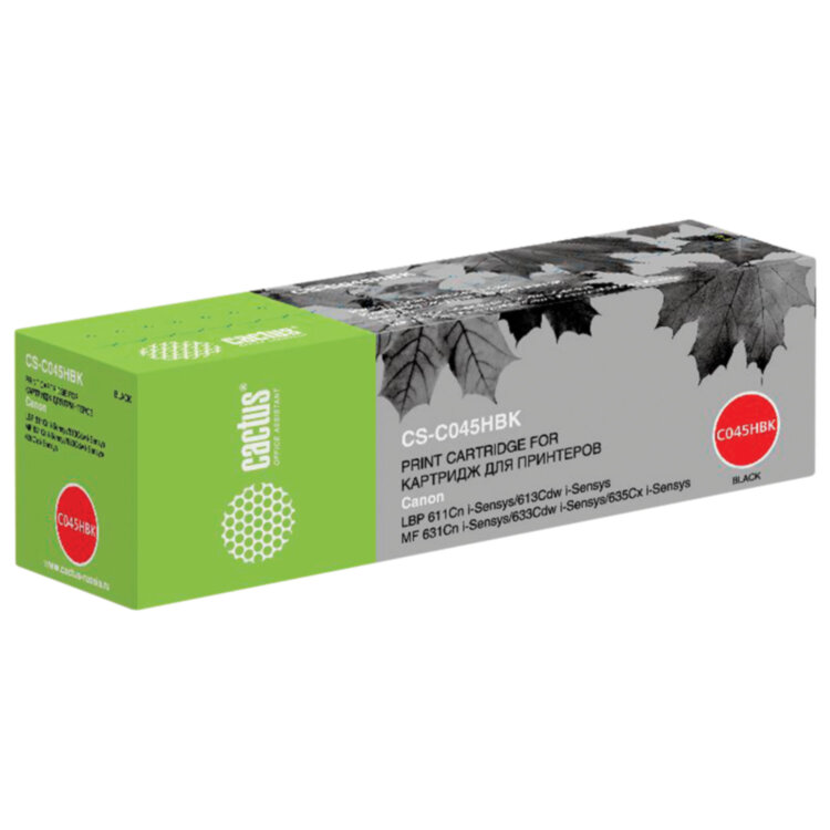 Картридж лазерный CACTUS (CS-045HBK) для CANON MF635/633/631/LBP 611/613, черный, ресурс 2800 стр., CS-C045HBK, 362990