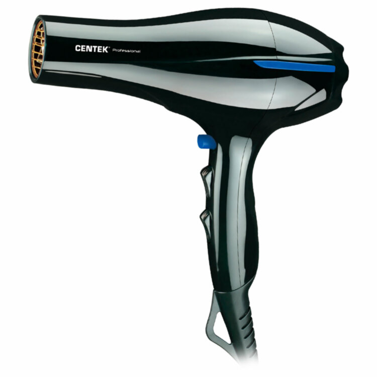 Фен CENTEK CT-2227 Professional, 2200 Вт, 2 скорости, 3 температурных режима, черный, 457619