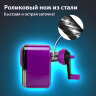 Точилка механическая BRAUBERG ULTRA для чернографитных и цветных карандашей, крепление к столу, цвет корпуса сиреневый с черным, 271341, 271341