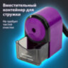 Точилка механическая BRAUBERG ULTRA для чернографитных и цветных карандашей, крепление к столу, цвет корпуса сиреневый с черным, 271341, 271341