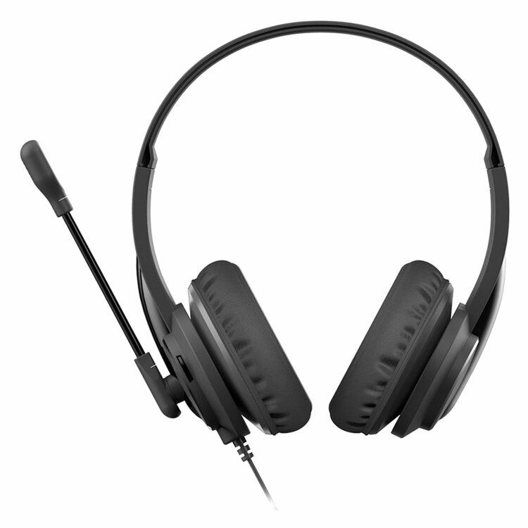 Наушники с микрофоном (гарнитура) A4TECH HU-10, проводные, 2 м, USB, черные, 1611400, 513935