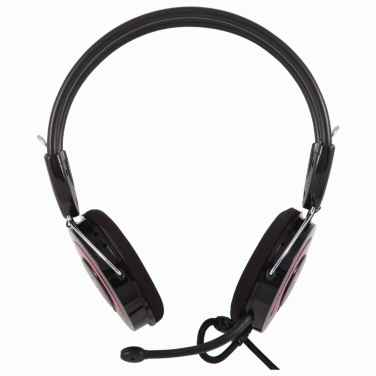 Наушники с микрофоном (гарнитура) SVEN AP-540, проводные, 2,2 м, с оголовьем, черно-красные, SV-0410540, 512975