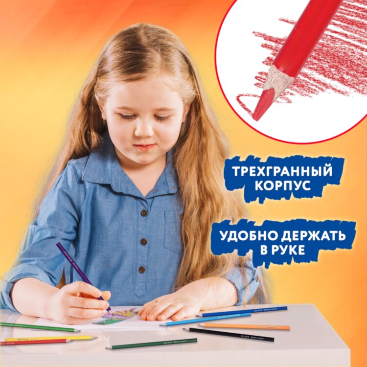 Карандаши цветные BRAUBERG PREMIUM 24 цвета + 2 чернографитных карандаша, трехгранные, грифель 3 мм, 181937, 181937