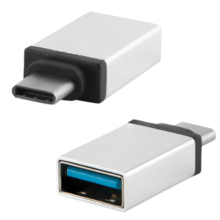 Переходник USB-TypeC RED LINE, F-M, для подключения портативных устройств, OTG, серый, УТ000012622, 512693