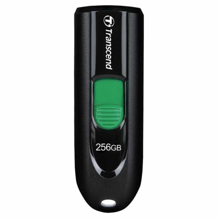Флеш-диск 256GB TRANSCEND JetFlash 790C, разъем USB Type-С, черный/зеленый, TS256GJF790C, 513651