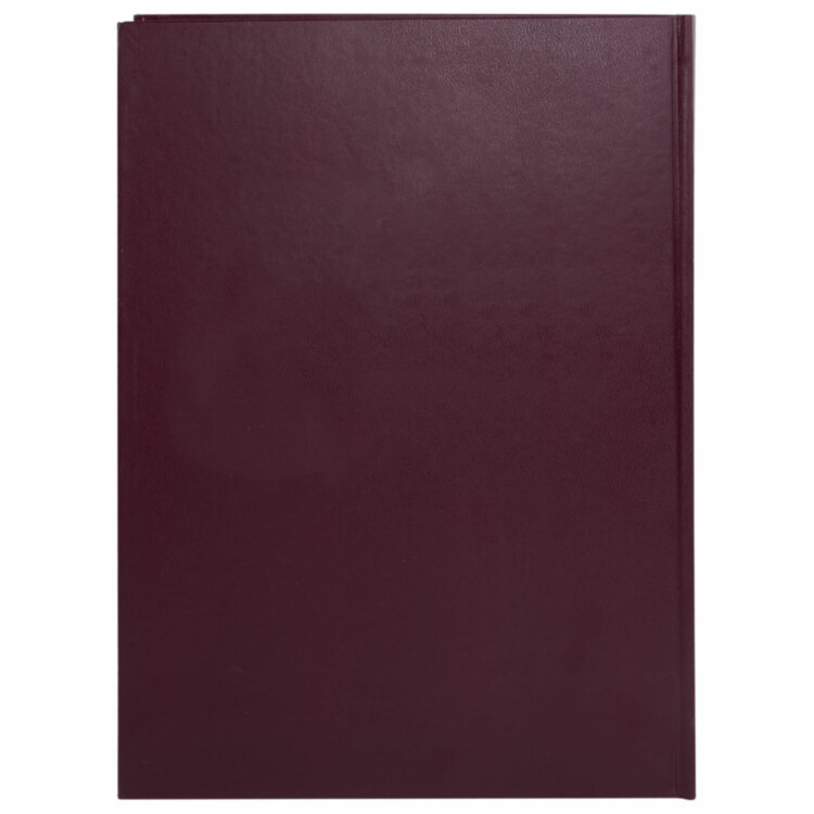 Книга учета 96 л., клетка, твердая, бумвинил, офсет, наклейка, А4 (200х290 мм), BRAUBERG, бордовая, 130279, 130279