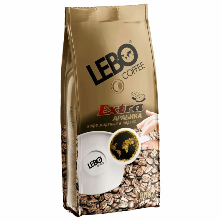 Кофе в зернах LEBO "Extra" 1 кг, арабика 100%, 623223