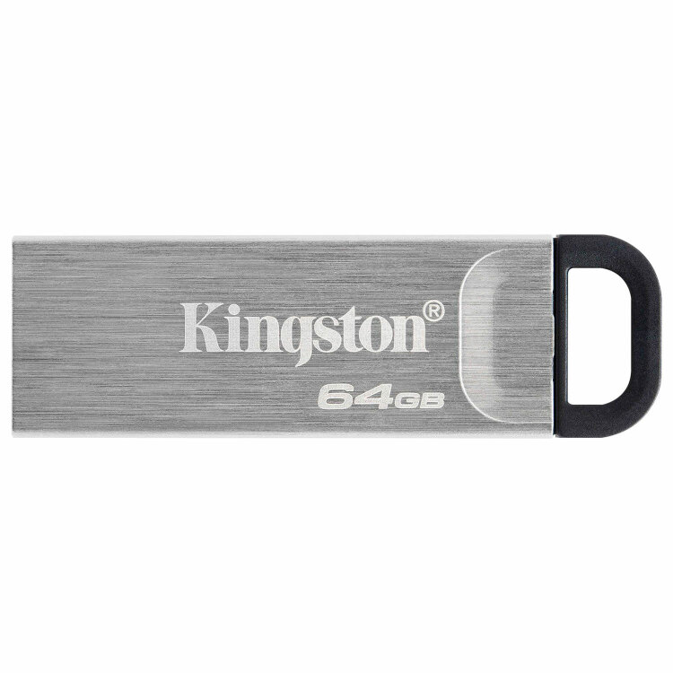Флеш-диск 64 GB KINGSTON DataTraveler Kyson, разъем USB 3.2, серебряный, DTKN/64GB, 514062