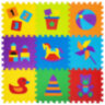 Коврик-пазл 0,9х0,9 м, мягкий, "Игрушки", 9 элементов, 30х30 см, толщина 1 см, ЮНЛАНДИЯ, 646668, 664668, 664668
