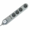 Сетевой фильтр SONNEN DX04, 4 розетки, 2 USB-порта, с заземлением, 10 А, 1,5 м, графит, 513493, 513493