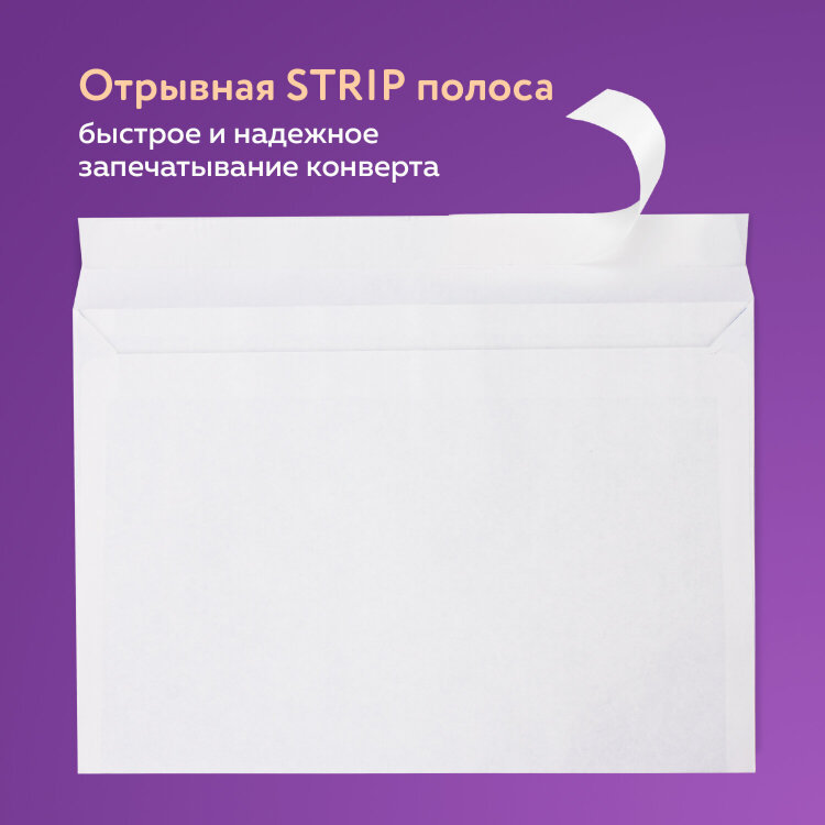 Конверты С4 (229х324 мм), отрывная лента, 100 г/м2, КОМПЛЕКТ 25 шт., BRAUBERG, 121852, 121852