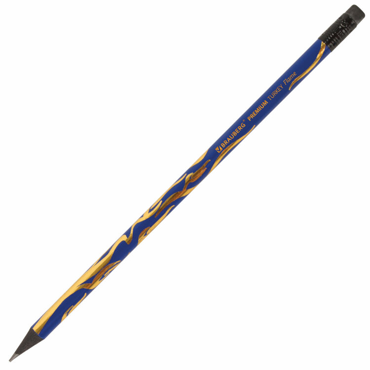 Карандаш чернографитный BRAUBERG "PREMIUM TURKEY", 1 шт., "Flame", НВ, ассорти, дисплей,181565, 72 штук, 181565