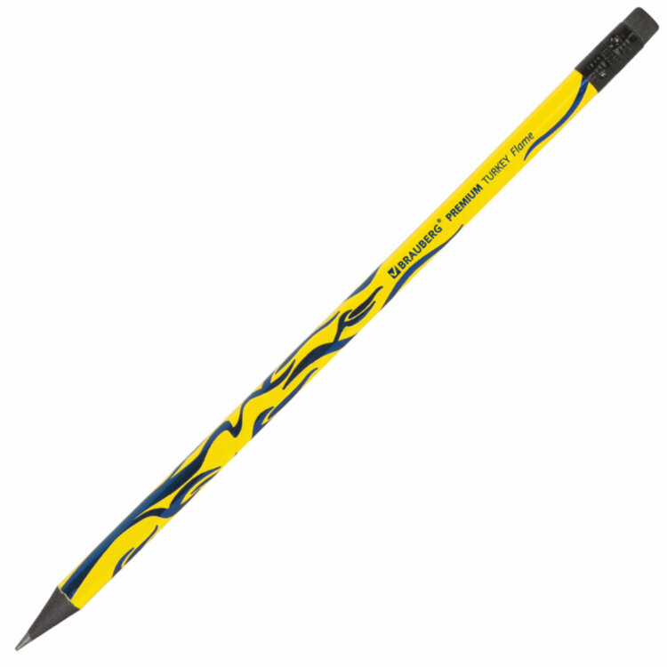 Карандаш чернографитный BRAUBERG "PREMIUM TURKEY", 1 шт., "Flame", НВ, ассорти, дисплей,181565, 72 штук, 181565
