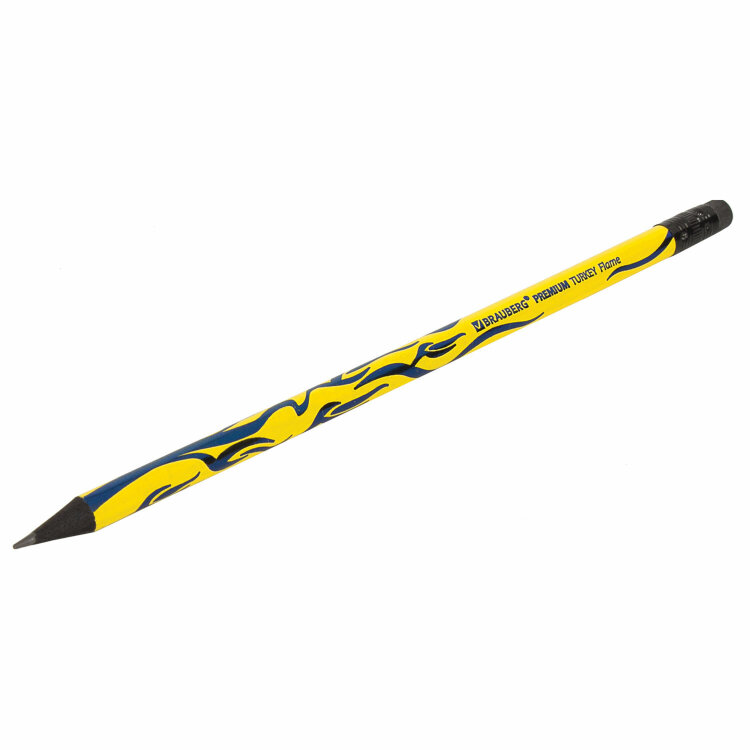 Карандаш чернографитный BRAUBERG "PREMIUM TURKEY", 1 шт., "Flame", НВ, ассорти, дисплей,181565, 72 штук, 181565