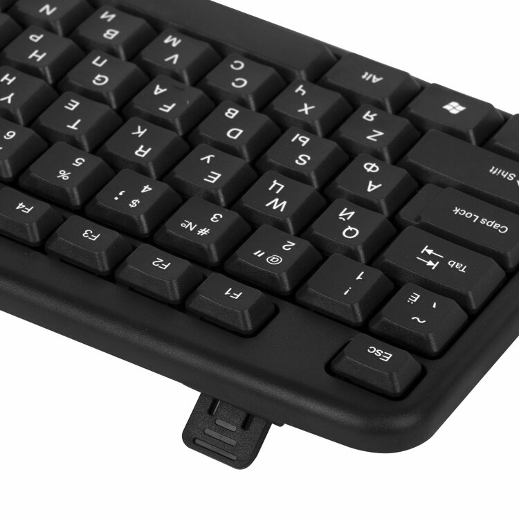 Набор проводной SONNEN KB-S110, USB, клавиатура 113 клавиш, мышь 3 кнопки, 1000 dpi, черный/серебристый, 513854, 513854